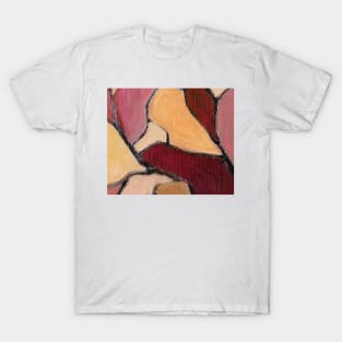 Rose Beige Wine Red Abstract Art T-Shirt